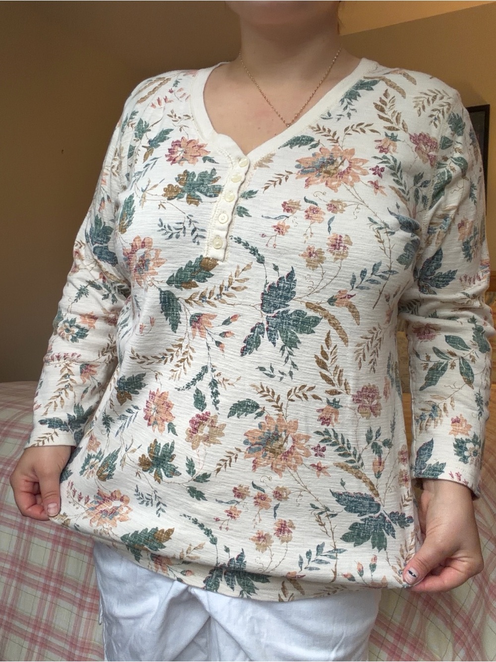 Chaps Floral 3/4 Sleeve Blouse